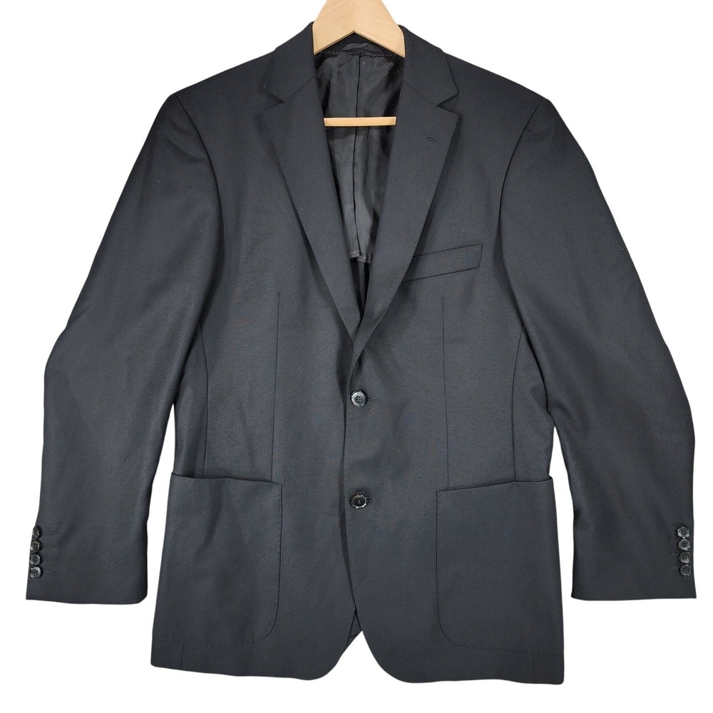 Hugo Boss Mens Sport Coat 40R Black Benigni Single Breasted 2 Button Double Vent